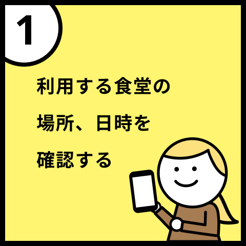 1 利用する食堂の場所、日時を確認する